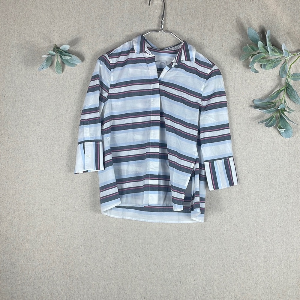 Equipment > Striped Button Down Quarter Sleeve Top Small